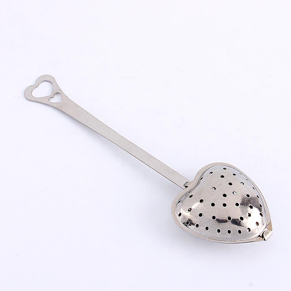 1X Stainless Steel Filter Tea Infuser Heart Shape Spoon Strainer Ball Novelty