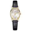 Womens Elegant Oval Watch With Leather Strap Quartz For Casual Wear
