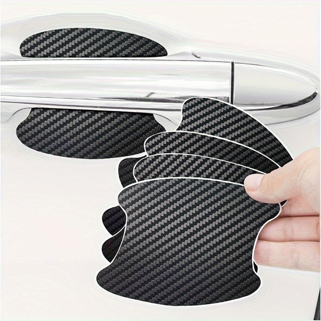 4 sztuk/zestaw Car Styling listwy naklejki naklejki na drzwi samochodu z włókna węglowego odporne na zarysowania pokrywa Auto uchwyt folia ochronna części