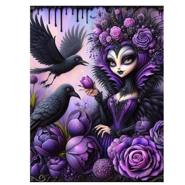 DIY Diamant Malerei Neue 2024 Erstaunliche Gothic Engel Rose Mädchen 5D DIY Diamant Mosaik Stickerei Kreuz Stich Kits Wohnkultur