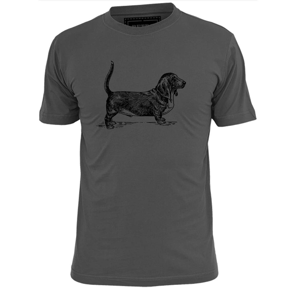 Mens Basset Hound Dog Sketch T shirt Pets Mans Best Friend Pooch 2XL