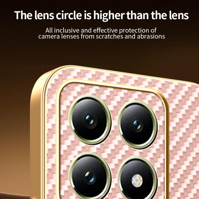 For Xiaomi 14T Phone Case Carbon Fiber Textured Electroplated TPU Back Cover