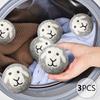 [3pcs Premium Wool Dryer Balls] 3pcs Premium Wool Dryer Balls | Reusable Fabric Softener for Laundry, Grey Sheep Design, Washing Machine Accessories