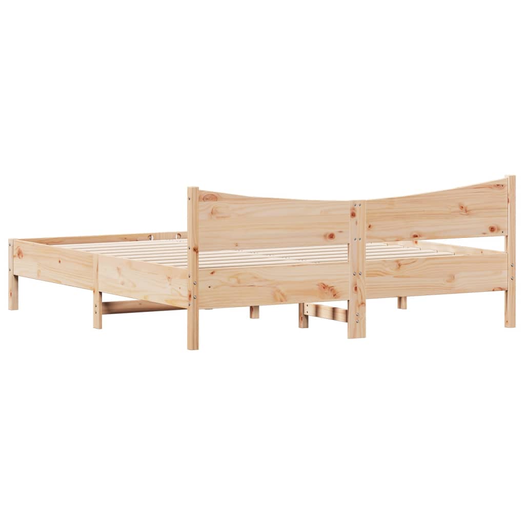 Vidaxl Bed Frame Without Mattress, 200X200 Cm, Solid Pine Wood