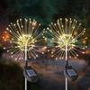 Modern Outdoor Mood Lighting Solar Garden Stake Light 200 LED Dandelion Firework-like Decorative Lights IP65 Waterproof Lamps Landscape with 8 Modes