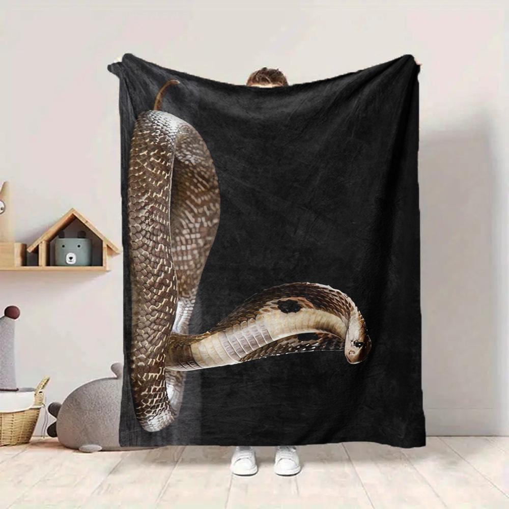 1Pc Snake Art Blanket Soft And Comfortable Casual Warm Camping Travel Christmas Halloween Xmas Gift M928415
