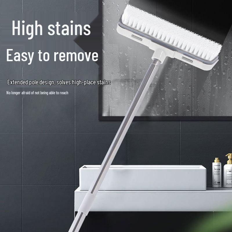 Long-Handled Stiff Bristle Bathroom and Tile Grout Scrub Brush