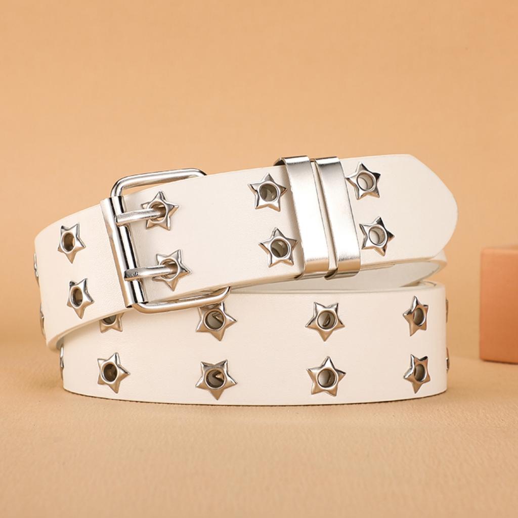 1Pc Women's Belt Large size Double Hole Men Belts Punk Hip Hop Rock Subculture Belts Punch Free Belt for Men and Women