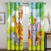 Safari Animals Cartoon Jungle Forest Drapes Blinds Suitable for Living Area Kids Bedchamber Bathroom Kicthen Door Home Decoration
