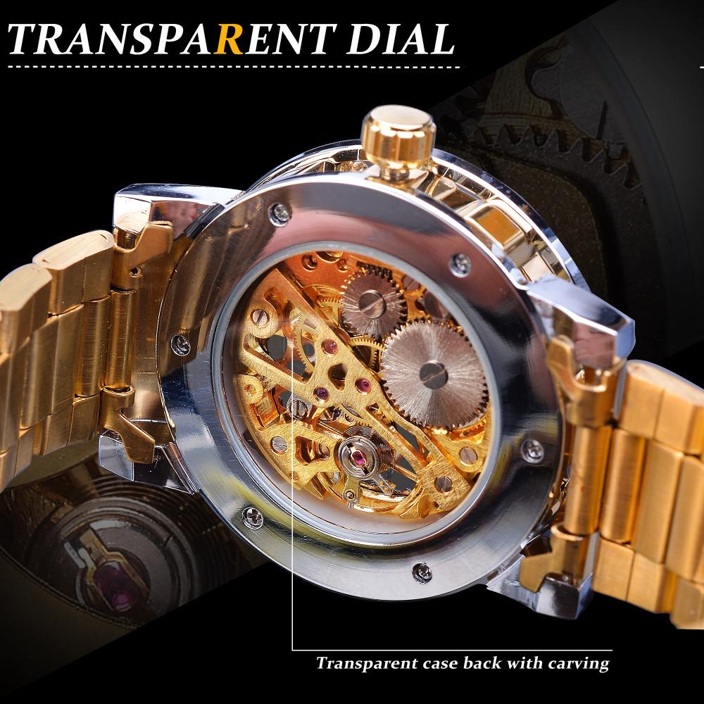 Fashion Winner Top Brand Luxury Men Transparent Diamond Luminou Smovement Male Mechanical Skeleton Royal Design Wrist Watch