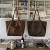 Retro Leopard Tote Handbags for Women College Girls Class Book Shoulder Bags Casual Double-sided Female Large Shopping Bag