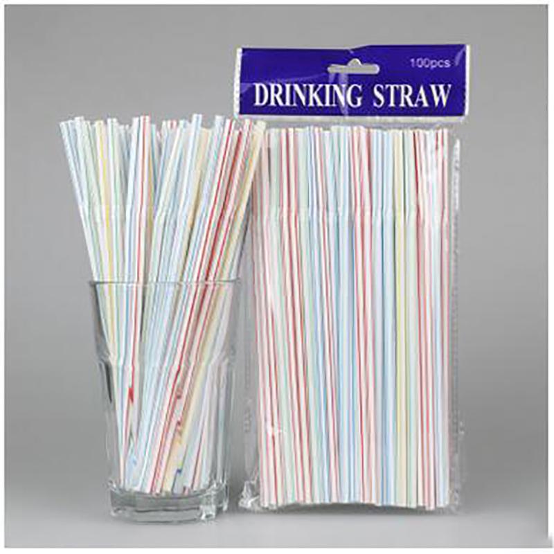 100Pcs/Set Curved Plastic Drinking Straw Cocktail Lounge Wedding Birthday Party
