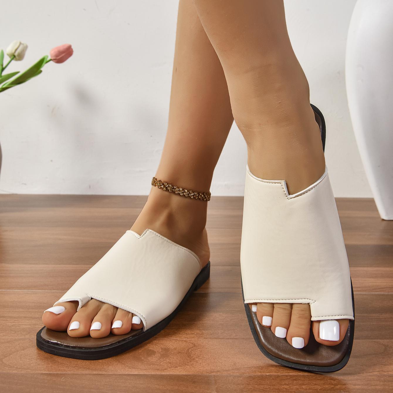 

2025 Летние тапочки с носками для женщин Плоская подошва, плоский каблук, сандалии для женщин 35 белый