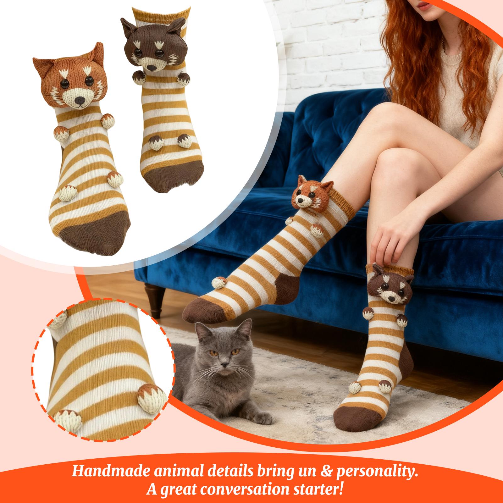 

Animal Socks Plush Crochet Animal Socks Cute Animal Socks One Size