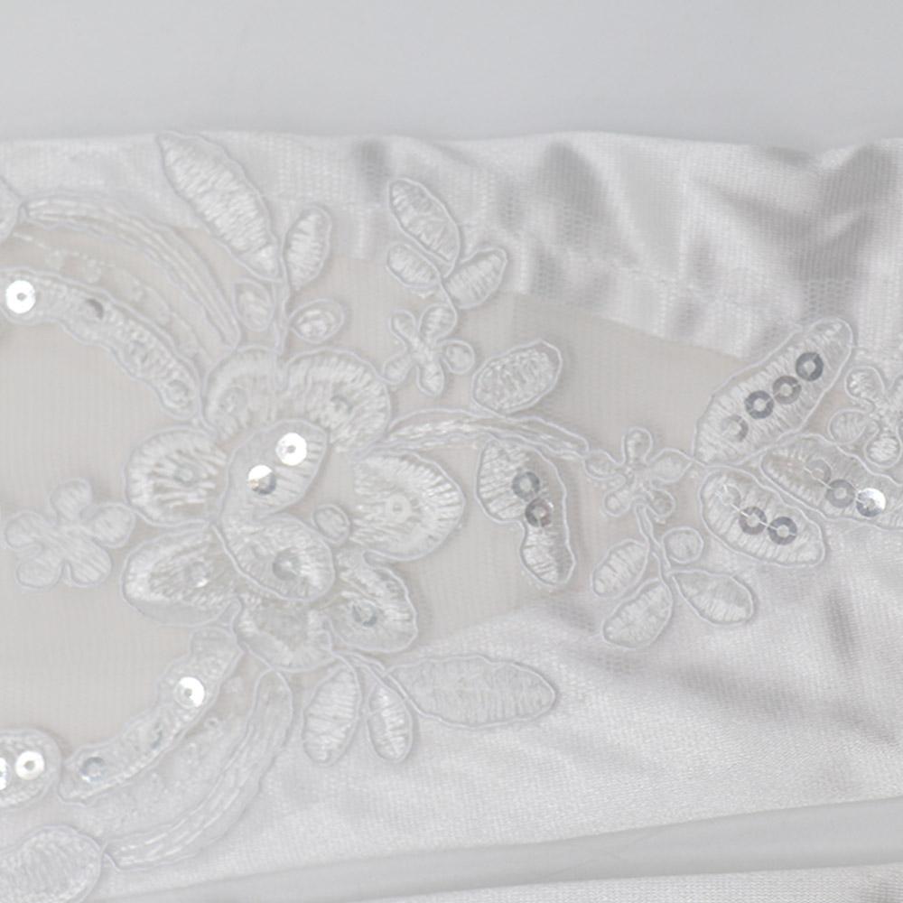 Dámské flitrové taneční party květinové dlouhé rukavice s plnými prsty saténové palčáky délka po loket