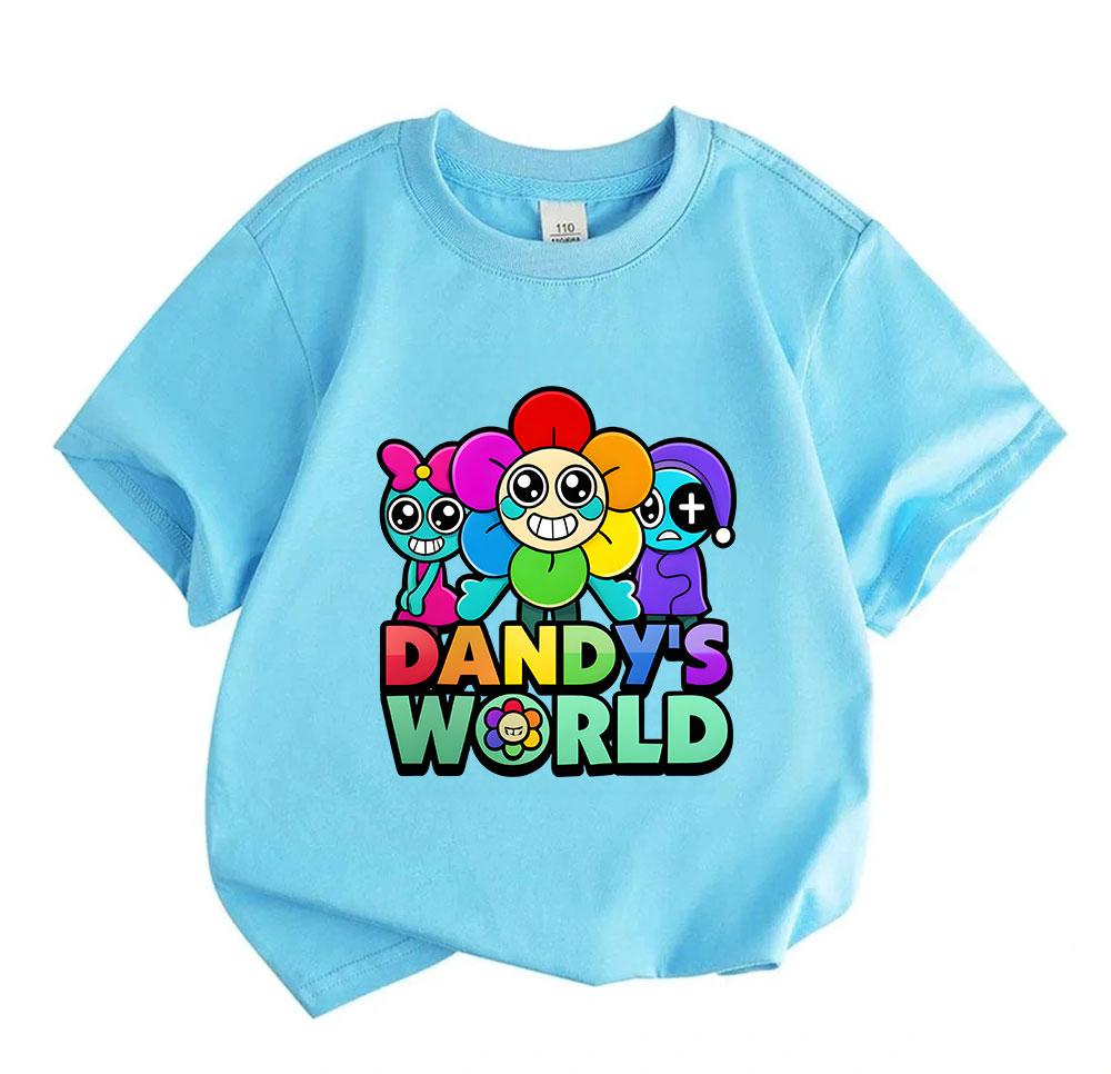 Kids Boys Girls Crew Neck Short Sleeve 100% Cotton T-Shirt, Cute Cartoon Colorful Character Printed Casual Tees for Children Summer Soft Breathable To