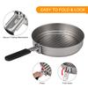 Lixada 1400ml Titanium Fry Pan Ultralight Grill Frying Pan with Folding Handle for Outdoor Cookware Camping Equipment