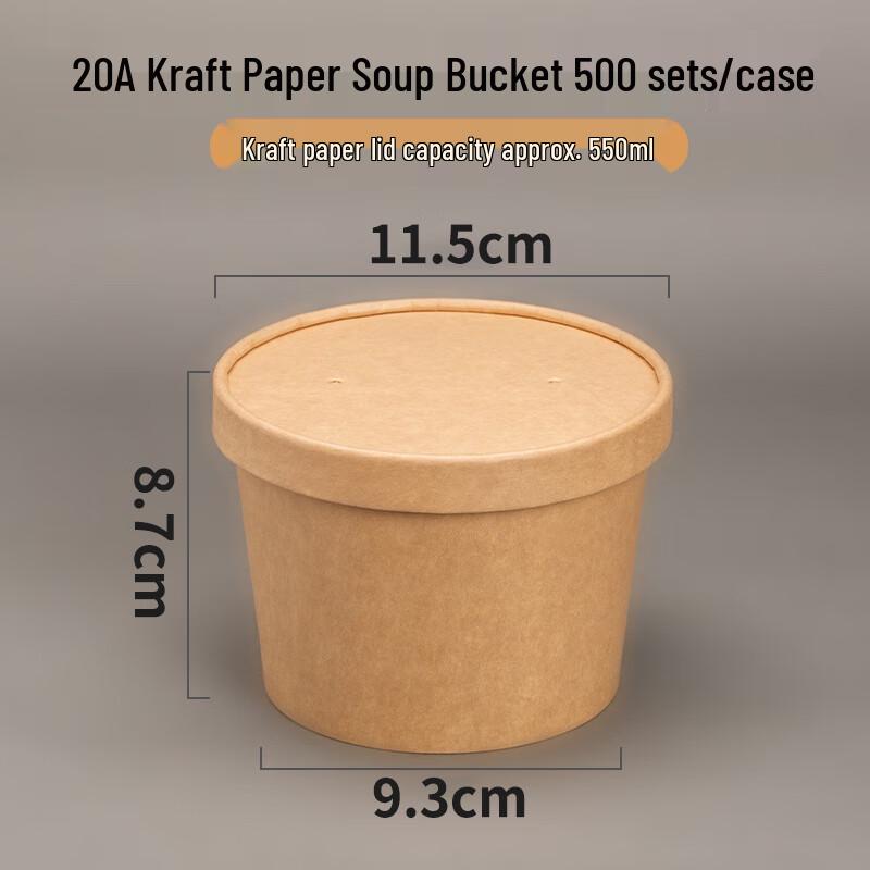 

Disposable Kraft Paper Soup Containers with Lids