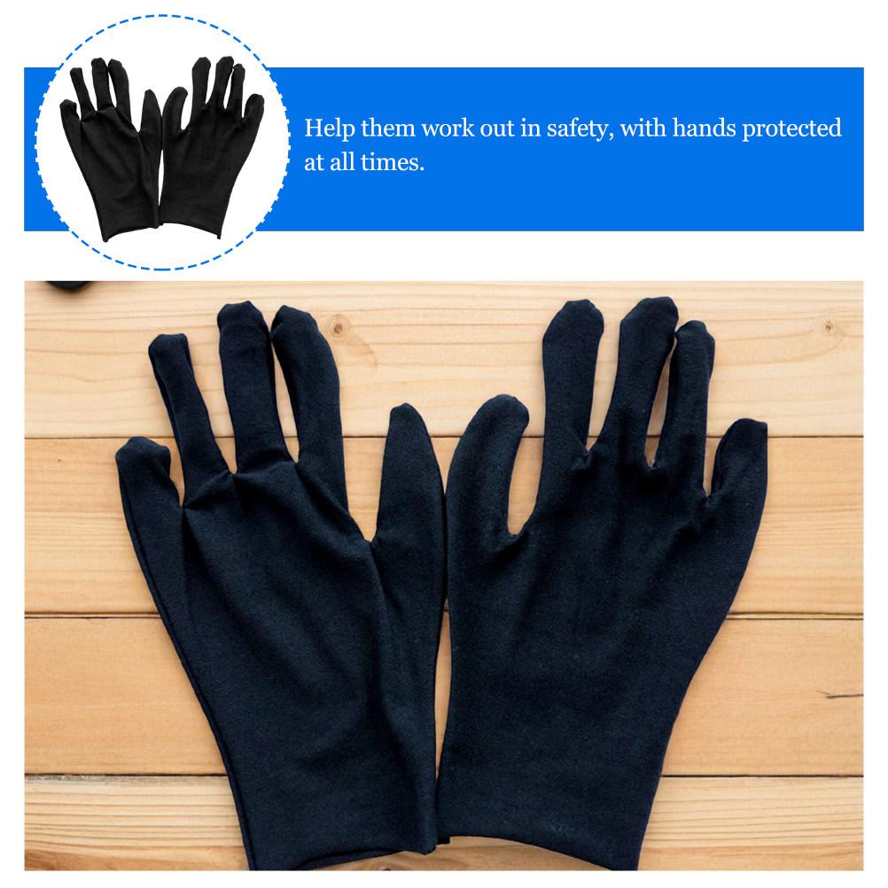 12Pairs Thick Labour Protection Cotton Gloves Comfortable Working Gloves Hand Safety Breathable Anti-Skid