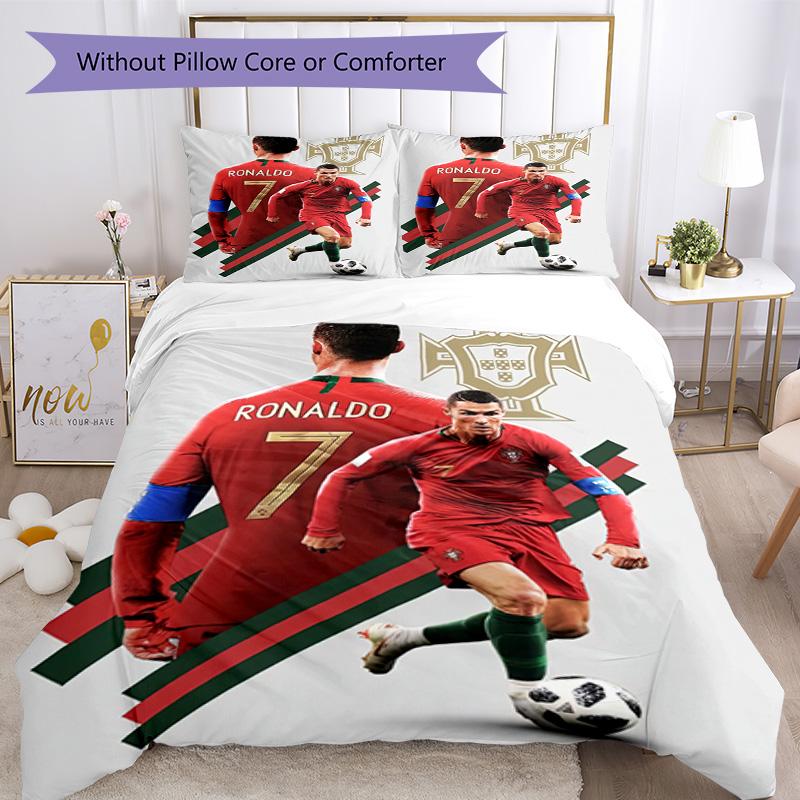 Pościel Cristiano Ronaldo Oddychająca Poszewka na Kołdrę z Poszewkami Dekoracja Domu Prezent Urodzinowy