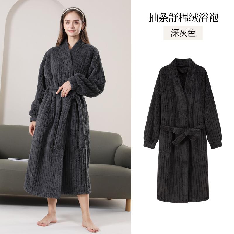 

Warm Nightgown Women S Autumn And Winter Coral Fleece Thickened Fleece Yukata Women S Pajamas Robe Winter XL