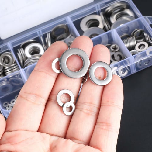 360 Pieces Flat Washers, Gasket Fasteners, Round Metal Washers, Spacers for Screws, Bolts, Washers, Spacers, M2, M2.5, M3, M4, M5, M6, M8, M10