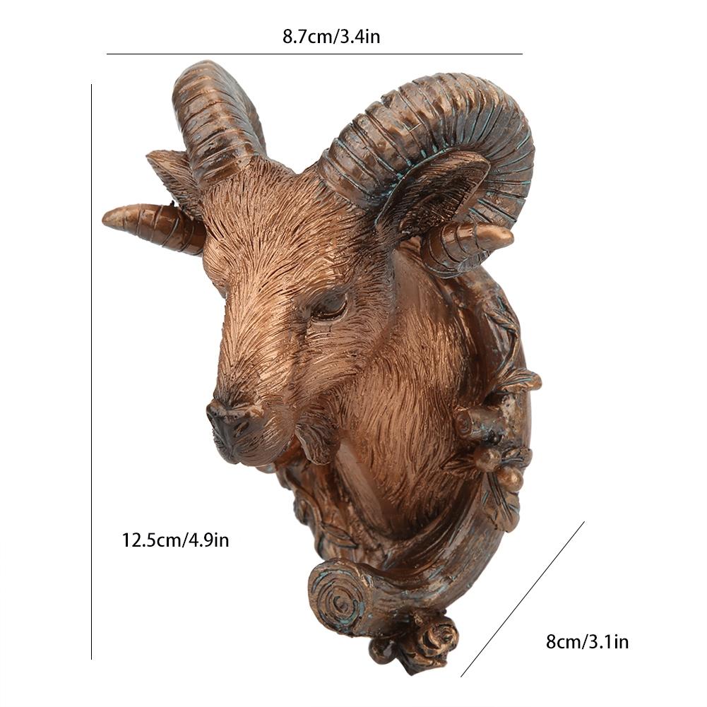 Vintage Animal Shape Wall Hook Coat Hanging Hook Home Decoration for Bathroom Bedroom(Goat Shape )