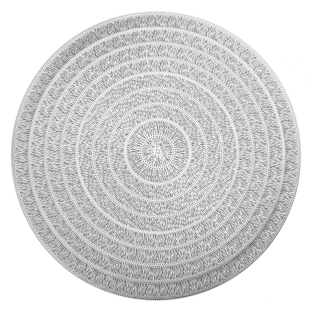 

Round Braided Placemats Set of 4 Table Mats for Dining Tables Woven Washable Non-Slip Place mats 38CM&4 Pcs