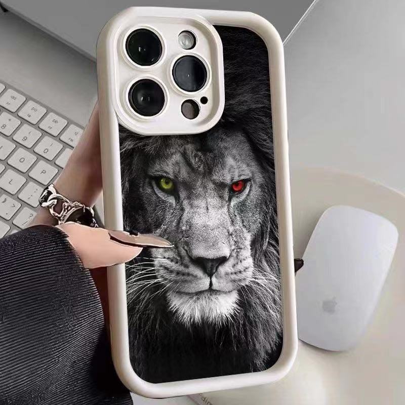 Lion Is Suitable for Iphone16pro Mobile Phone Case, Apple 15 Trendy Man 14 European and American 13promax New 12x11XR.
