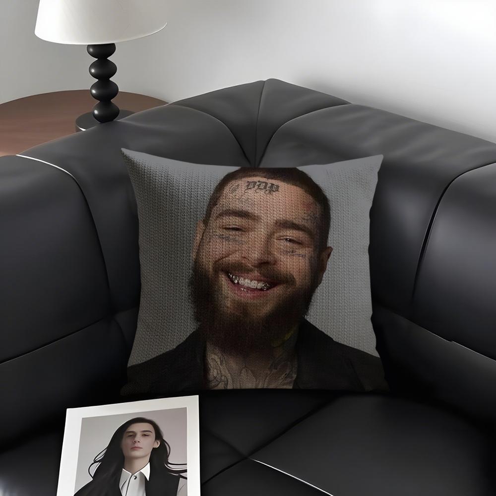 P-Post Malonee Rapper Cushion Cover Natural Linen Organic Fabric Double-Sided Printing Sofa Home Decor Gift Pillow Case