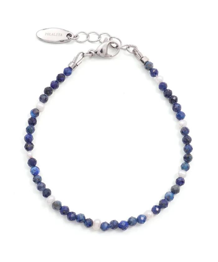 Lapis Cut Pearl Point Bracelet (PLT-BR-088_BL)