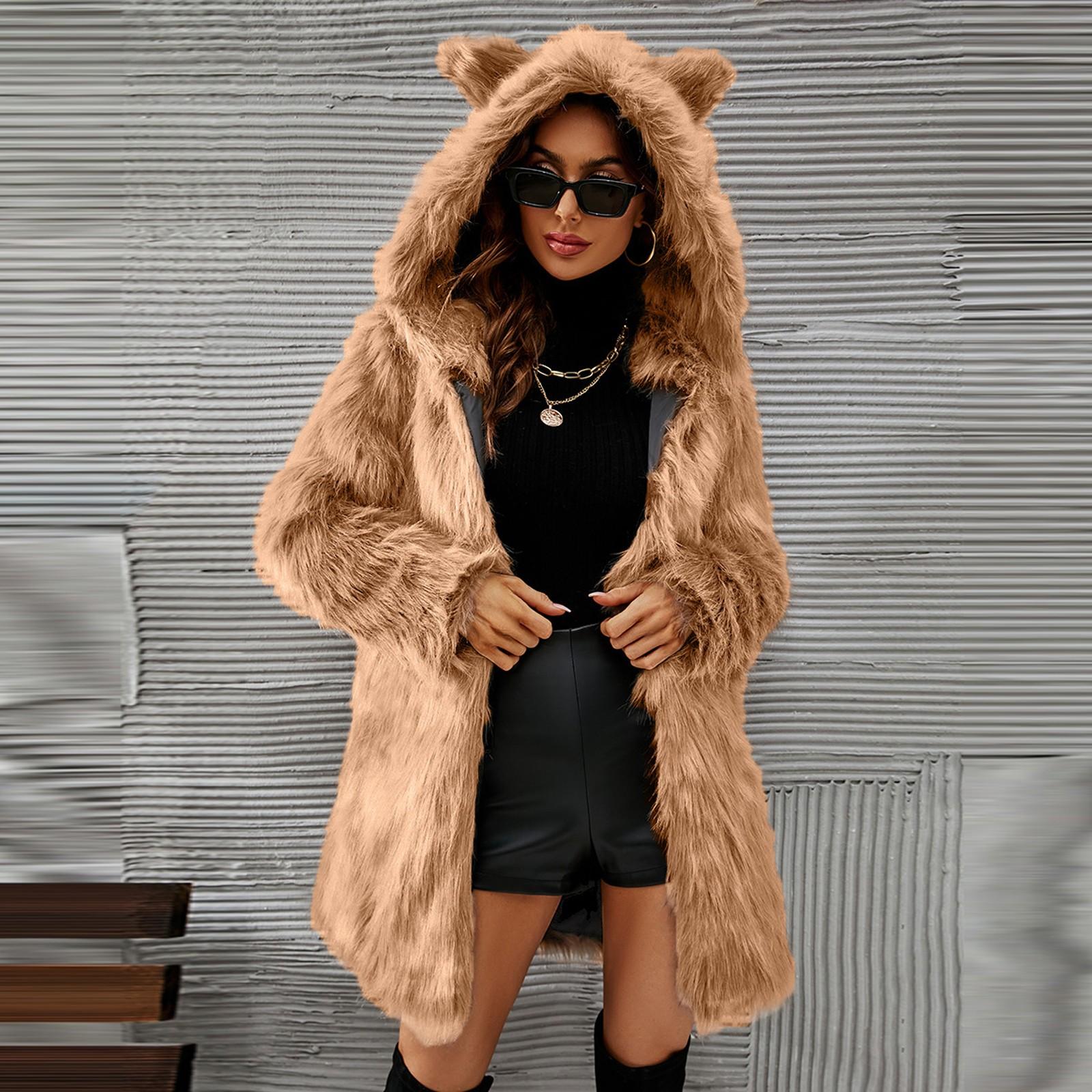 

Женская модная повседневная короткая куртка из искусственного топа M верблюд