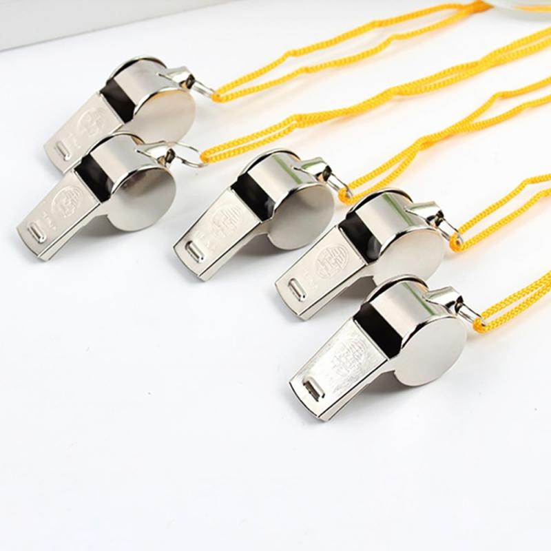 Metal Whistle Referee Sport Rugby Party Outdoor Sports Like Whistle Training School Soccer Football Colorful Lanyard Whistle