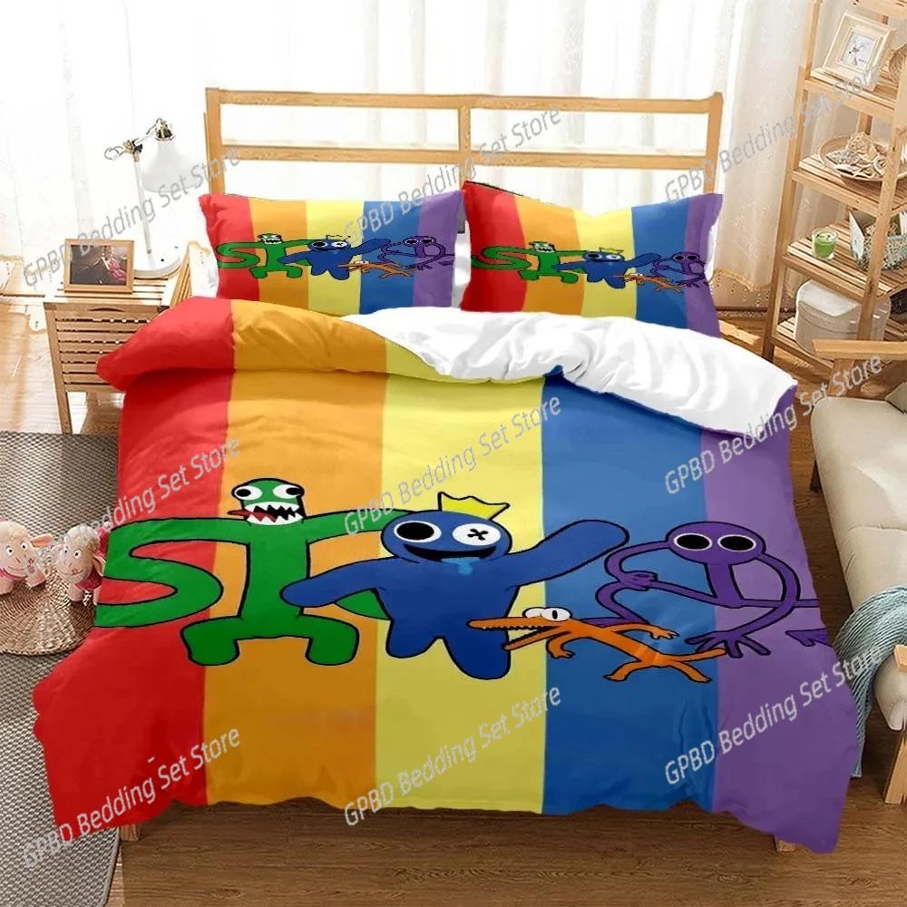 Spiel Regenbogen Freunde 3D cartoon printed bedding for Boys Customized King size bedding set Queen bedding set
