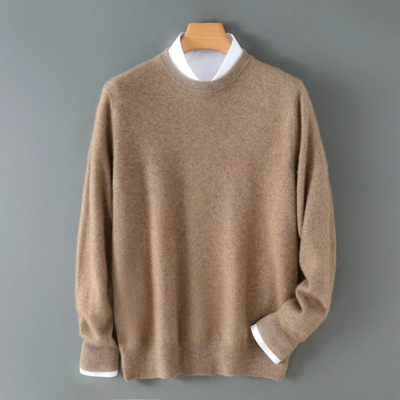 Herren Wollpullover mit Rundhalsausschnitt - Weich, Locker und Bequem Vielseitige Strickware für Herbst und Winter