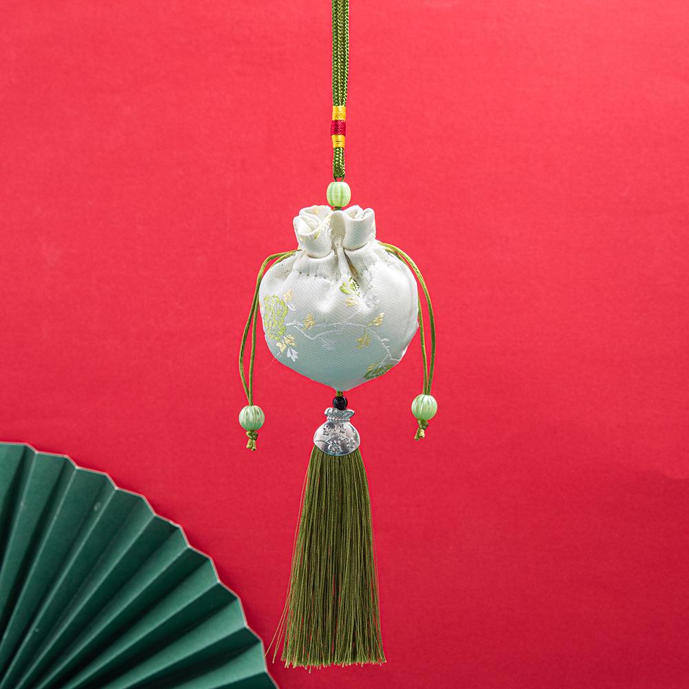 Dragon Boat Festival Brocade Sachet Bag - Portable Hanfu Purse with Ancient Style Pendant