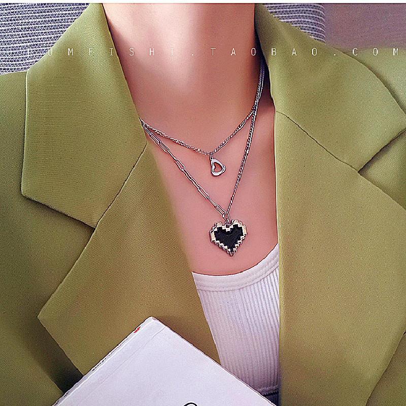 Hip Hop Versatile M Letter Pendant Titanium Steel Men's Ins Tide Cuban Chain Simple Cold Wind Accessories