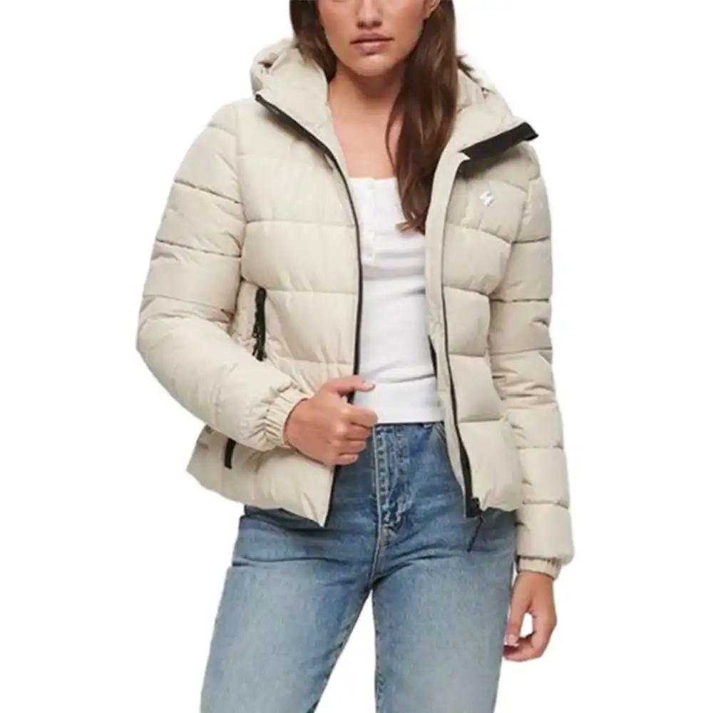 Superdry Spirit Sports down coat hooded Beige