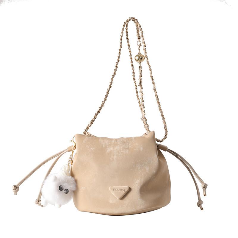 Minimalist Bucket Bag For Women With Chain Strap In Pu Leather For Daily Use