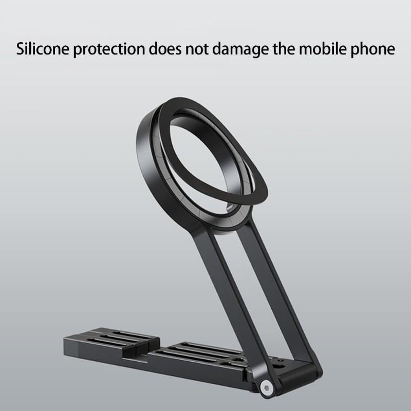 Double Side Magnetic Mobile Phone Holder Phone Tripod Stand for Phone 16 Mini Aluminium Bracket Quick Mount Pocket Stand