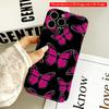 Vibrant Pink Butterflies On Black Background Phone Case All Inclusive Film Hard Phone Case, Compatible with iPhone 18 Pro Max 17 16 15 14 13 12 11