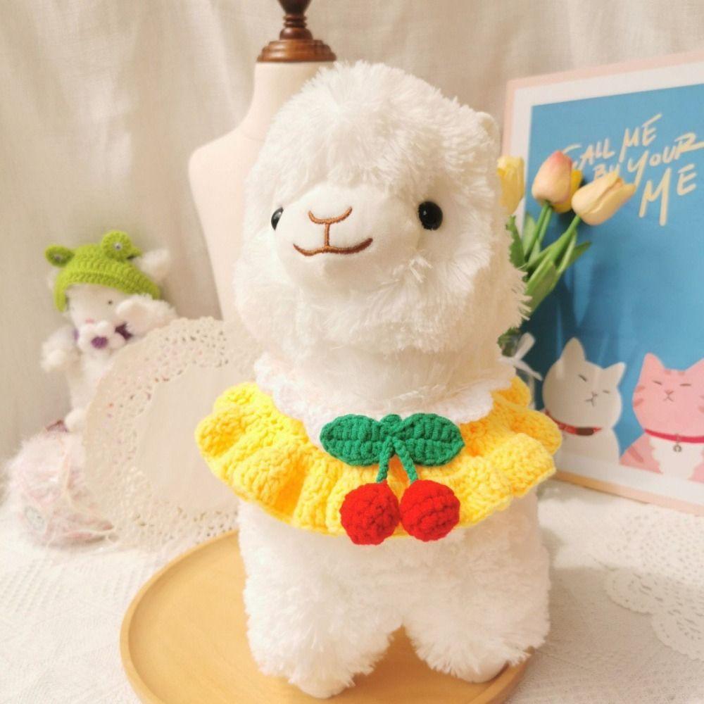 Cute Hand-knitted Knitted Cat Collar Cherry Crochet Pet Bib Pet Scarf Pet Decoration
