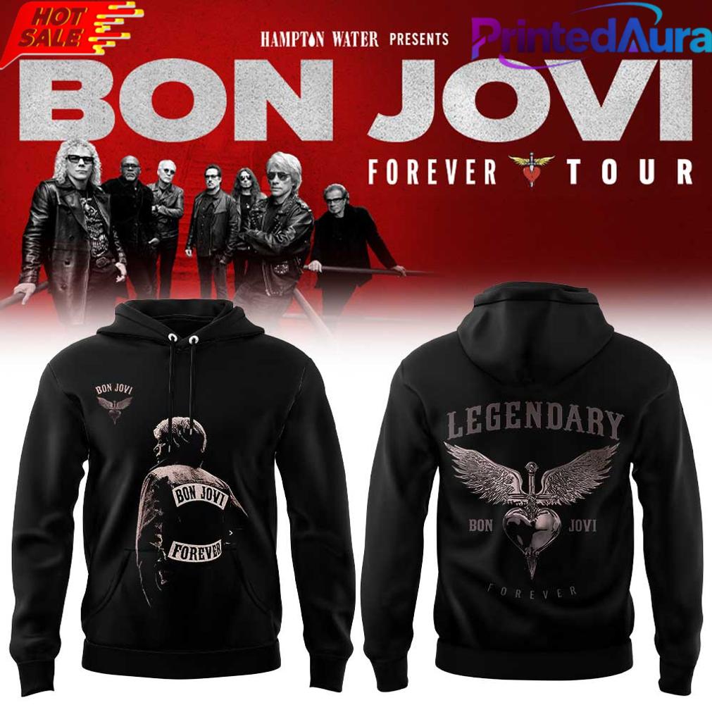 Vintage Bon Jovi Forever Tour 2026-2027 Hoodie Retro Rockband Konzert Grafik Pullover Unisex Locker Streetwear Sweatshirt 2XL red