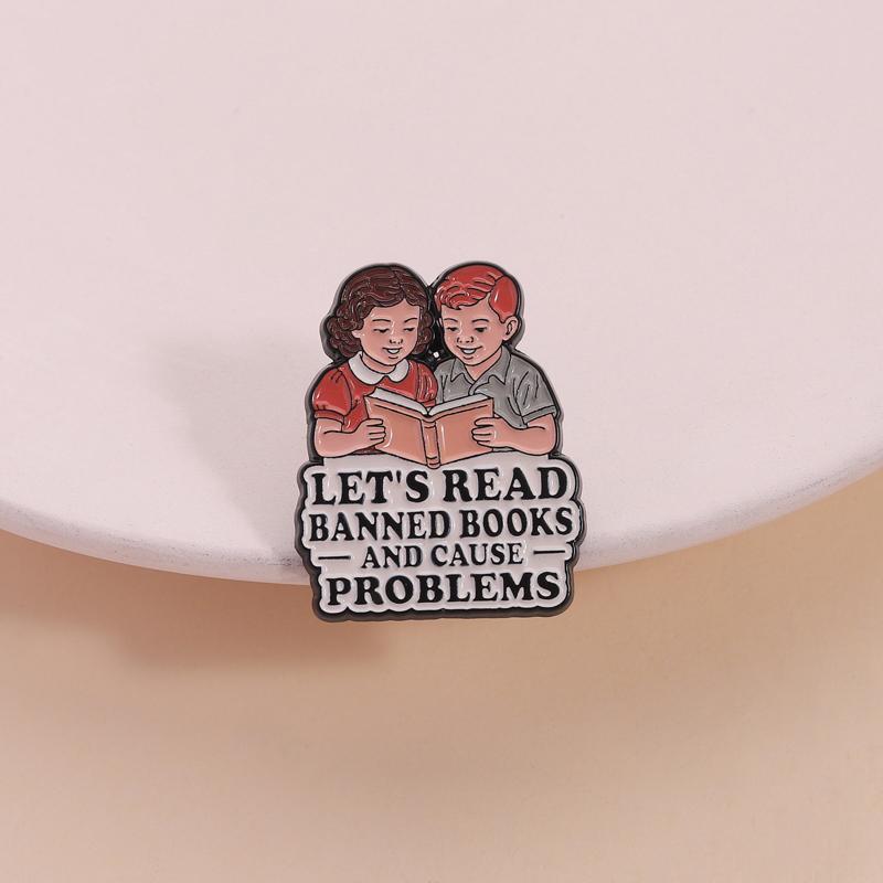 Bookworm Collection Enamel Pins Magic Fantasy Book Romantic Reader Lets Read Banned Books Brooches Lapel Badge Jewelry Gifts