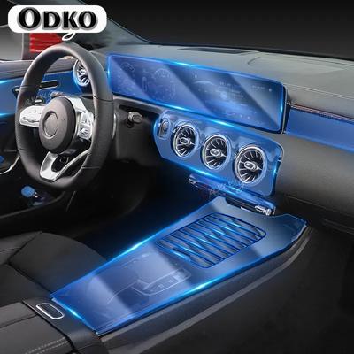 For Mercedes Benz A-Class W177 A180 A200 A250 - Car Interior Center Console Transparent TPU Protective Film Anti-scratch