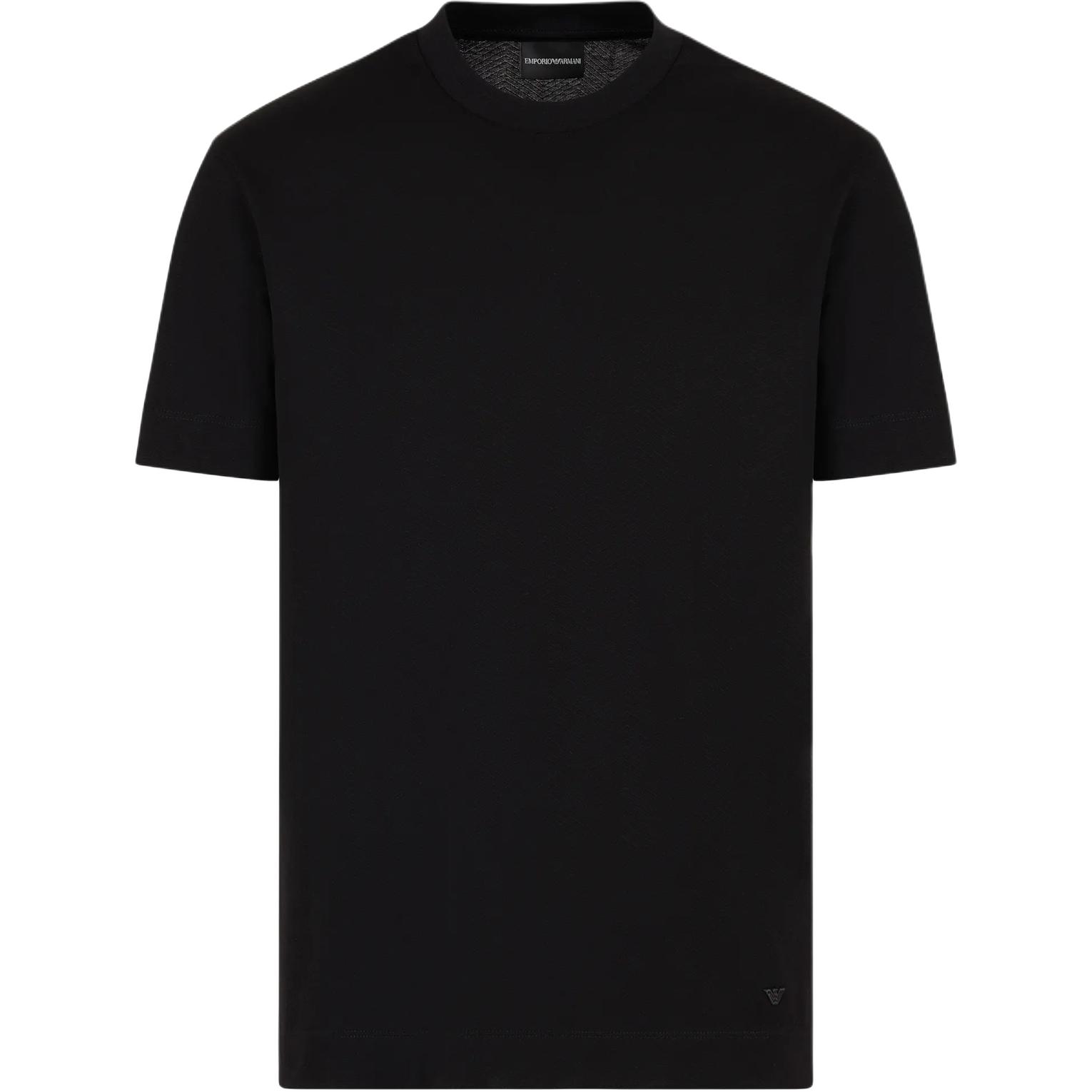 

Emporio Armani Solid Color Textured Jacquard Crew Neck Pullover Straight Fit Short Sleeve T-Shirt Men t-shirts Black 6D1TT7-1JGYZ-0034 S