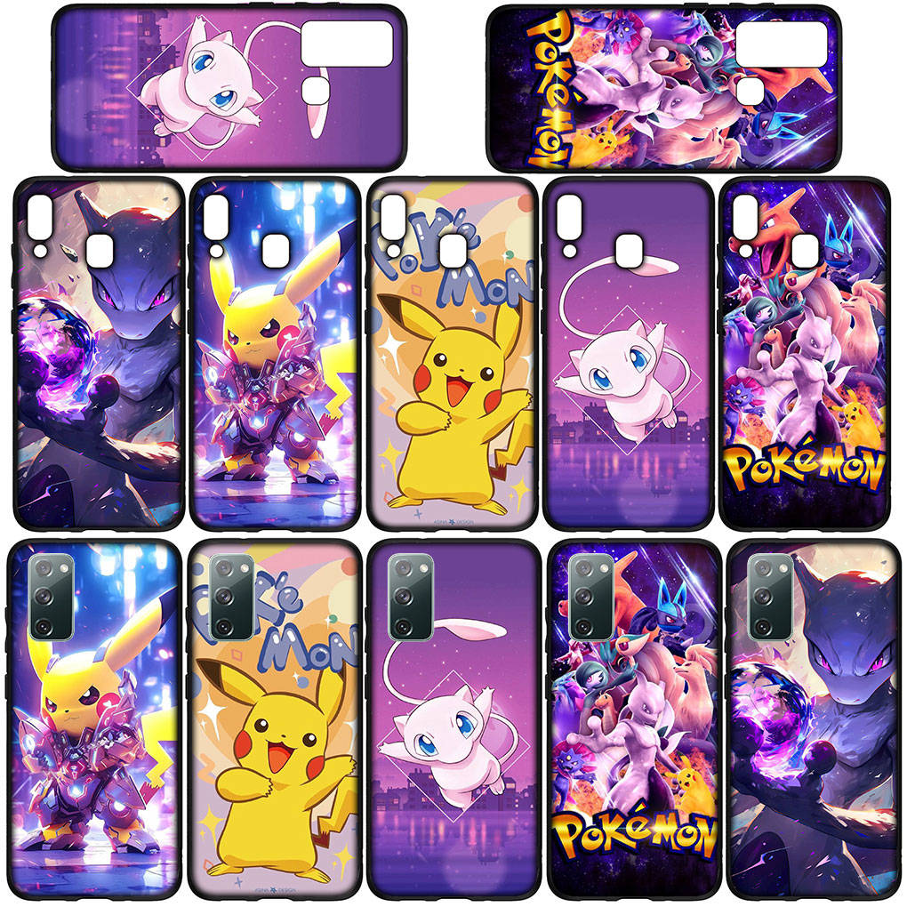 Cover for iPhone 16 15 Xiaomi Redmi Note 14 13 12 11 Pro Max X 8 9 16e Samsung Galaxy S25 S24 S23 Moto A4 OPPO Huawei Mew Mewtwo Pikachu Phone Case