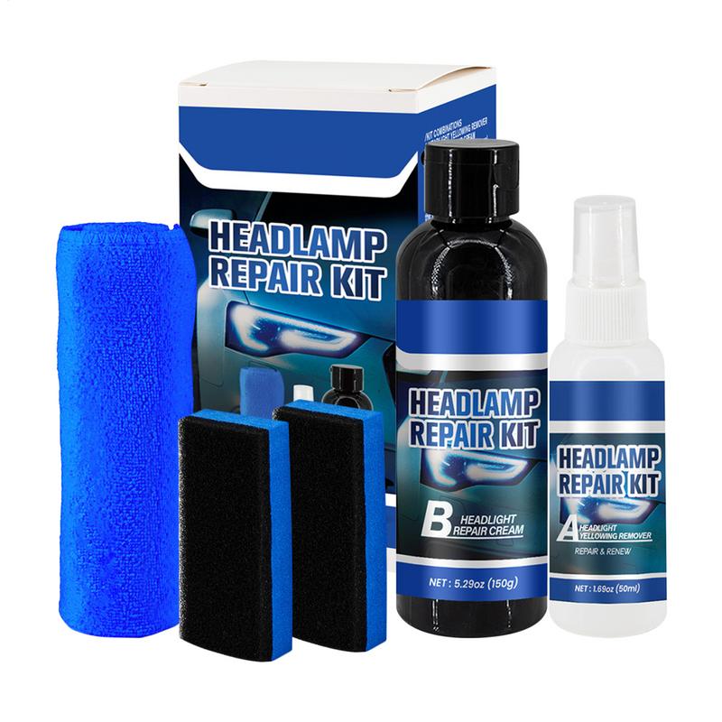 Headlight Restoration Kit Headlight Repair Agent With Sponge Car Headlight Cleaner Lens Polisher Yellowing Remover Refurbishment