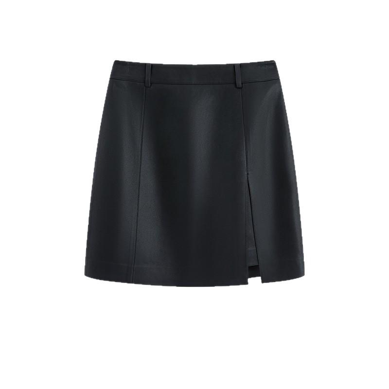 Damen Retro A-Linien Lederrock mit Schlitz - Petite Sommer 2025 Edition