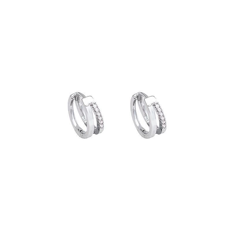 Korean-Style Luxury Double-Layer Diamond Hoop Earrings for Women - Trendy Internet Celebrity Design